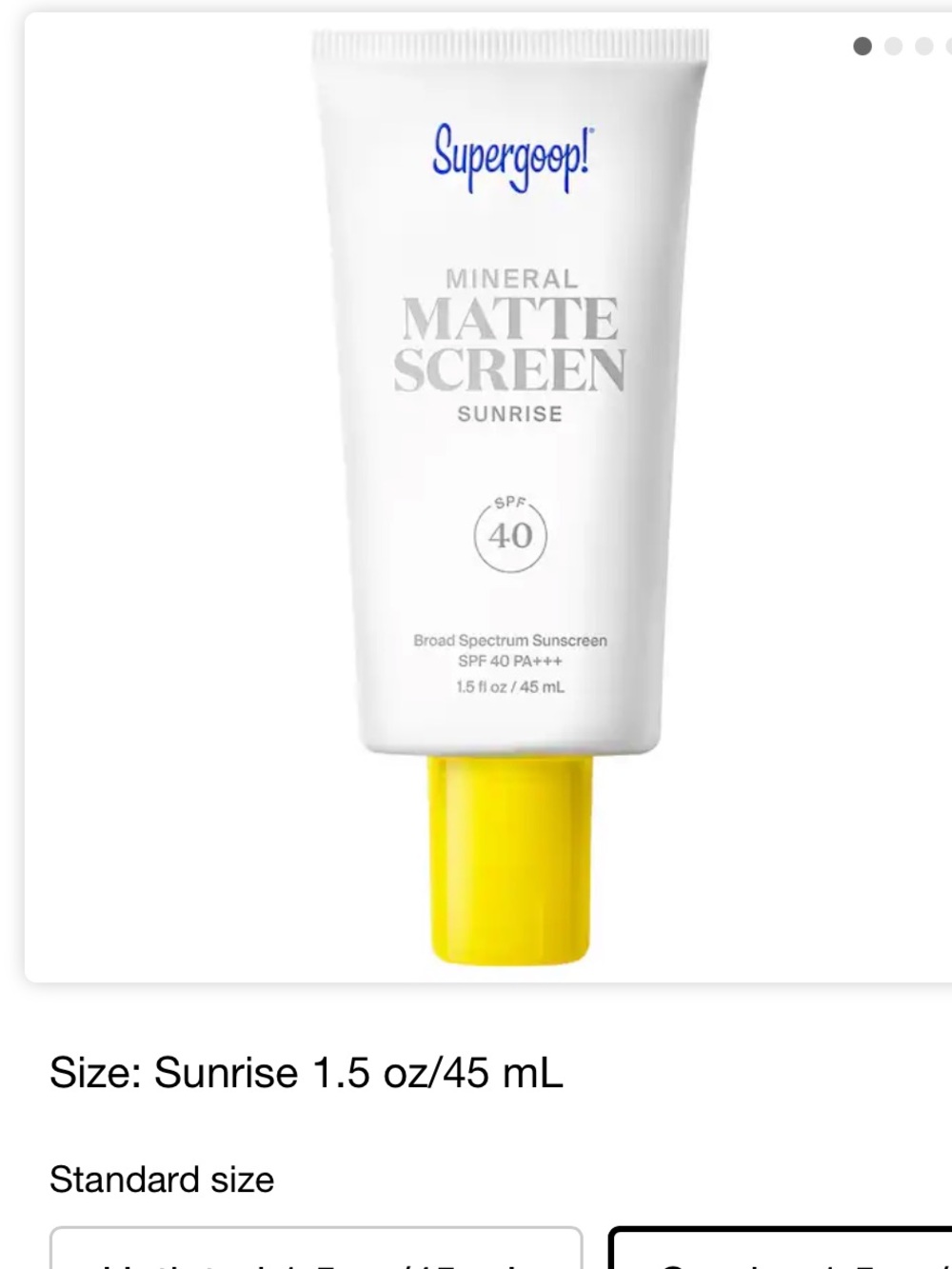 Supergoop! Mineral Matte Sunscreen Sunrise SPF 40